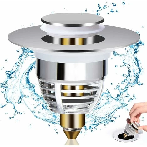 Bonde Lavabo Universel, Bouchon De Lavabo Pop-Up Avec 2 Joints Pour Baignoire, Cuisine, Lavabo (Orifice De Vidange 32-42mm) 1 Bonde Lavabo Universel, Bouchon De Lavabo Pop-Up Avec 2 Joints Pour Baignoire, Cuisine, Lavabo (Orifice De Vidange 32-42mm)