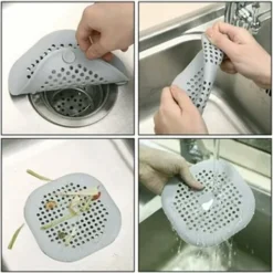 Filtre Cheveux Douche, 4PCS Attrape Cheveux Douche Couvercles De Drain De Douche, Filtre Evier/Baignoire/Douche En Silicone-Bouchon Caoutchouc Salle De Bain/Cuisin -Promos Gout Cuisine Boutique 86249833 5