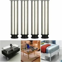 4 Pieds Réglables 300 Mm De Hauteur épaissir Les Pieds D'armoire Pieds De Table Pieds De Meubles, Acier Inoxydable Brossé, Hauteur Réglable 0-15 Mm Venez Avec Des Vis En Acier Inoxydable -Promos Gout Cuisine Boutique 86379074 4