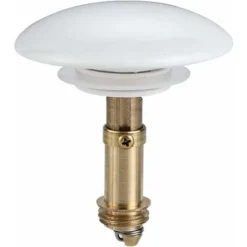 Promotion, AGILITY 2 Pcs Bouchon De Vidange En Cuivre, Anti-fuite, Filtre De Vidange D'évier Avec Couvercle En Céramique Pour Lavabo, évier De Salle De Bain (blanc + Or, Taille : 6,6 Cm)