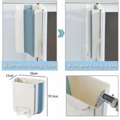 Poubelle Cuisine Pliable, 11L Suspendue Poubelle Murale, Poubelle Placard Avec Rangement De Sac Poubelle, Poubelle De Porte Pour Cuisine, Salle De Bains, Camping, Car(Mise à Niveau - Bleu -Promos Gout Cuisine Boutique 87151639 4