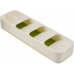 Range Couvert Pour Tiroir Compact, Organisateur De Tiroir, Blanc, 5,7 X 39,5 X 11 Cm