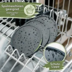 Premier® Dessous De Verre Silicone Rond Pour Verres - Set De 8. Sous-bock Design En Verre Noir Pour Boissons, Tasses, Bar, Verre - Sous-verre De Table En Silicone 8 Premier® Dessous De Verre Silicone Rond Pour Verres - Set De 8. Sous-bock Design En Verre Noir Pour Boissons, Tasses, Bar, Verre - Sous-verre De Table En Silicone -Promos Gout Cuisine Boutique 87488331 4