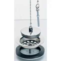 Bonde Avec Plateau Inox 2 Bacs Communicants Pour évier Grès - Perçage Diamètre 60 Mm