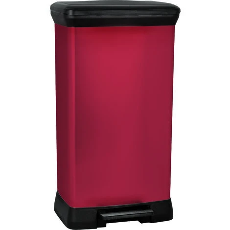 CURVER POUBELLE DECO RECTANGULAIRE 50L ROUGE, Rouge, 39x29x72 Cm, 80% Plastique Recyclé 2 CURVER POUBELLE DECO RECTANGULAIRE 50L ROUGE, Rouge, 39x29x72 Cm, 80% Plastique Recyclé – Image 2