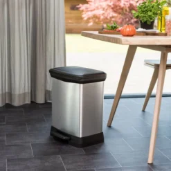 CURVER POUBELLE DECO RECTANGULAIRE 30L GRISE, Gris Argent, 39x29x50,5 Cm, 80% Plastique Recyclé -Promos Gout Cuisine Boutique 87799282 3