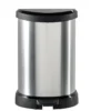 CURVER POUBELLE DECO 5L, Gris Métallisé, 30,3x26,8x44,8 Cm