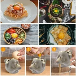 Diviseurs D'oeufs En Céramique Créatifs Dessin Animé Oeuf Blanc Séparateur Mignon Blanc Séparateur Oeufs Liquide Filtre Outils De Cuisson -Promos Gout Cuisine Boutique 87834757 5