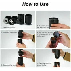 DHKLFA Cafetière Portable, Cafetière Manuelle 70 Ml, Mini Cafetière Moulue, Portable, Cafetière Expresso Cafetière Manuelle, Pour La Randonnée En Camping 9 DHKLFA Cafetière Portable, Cafetière Manuelle 70 Ml, Mini Cafetière Moulue, Portable, Cafetière Expresso Cafetière Manuelle, Pour La Randonnée En Camping -Promos Gout Cuisine Boutique 87908205 5