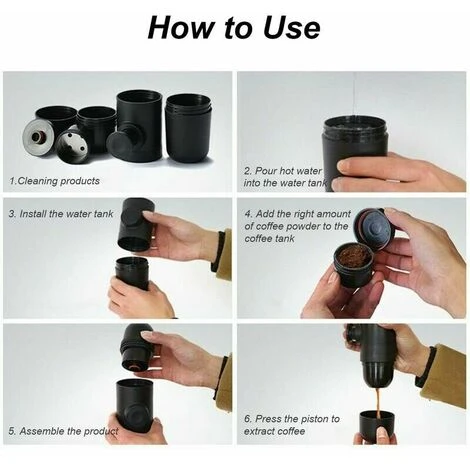 DHKLFA Cafetière Portable, Cafetière Manuelle 70 Ml, Mini Cafetière Moulue, Portable, Cafetière Expresso Cafetière Manuelle, Pour La Randonnée En Camping 5 DHKLFA Cafetière Portable, Cafetière Manuelle 70 Ml, Mini Cafetière Moulue, Portable, Cafetière Expresso Cafetière Manuelle, Pour La Randonnée En Camping – Image 5