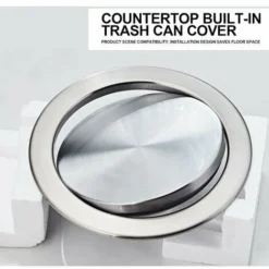 OAAO Type Intégré Couvercle De Rabat De Poubelle En Acier Inoxydable Intégré Balance Pivotante Couvercle à Rabat Poubelle Couvercle Cuisine Maison Utilisation Des Ordures -Promos Gout Cuisine Boutique 87915340 4