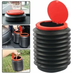 Poubelle De Voiture, 4L Poubelle Pliable De Voiture, Poubelle Pliable Portable, Avec Couvercle, Suspendu Bote à Ordures Repliable, Pour Bureau, Maison Et Voiture(Noir)