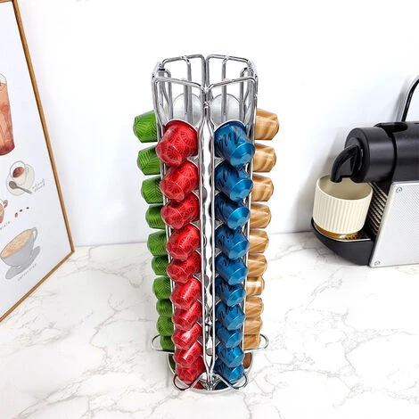 Skecten® Porte Capsules Compatible Avec Nespresso 360 Degrés Rotable Distributeur Présentoir 60 Pièces Support Capsules Argent 3 Skecten® Porte Capsules Compatible Avec Nespresso 360 Degrés Rotable Distributeur Présentoir 60 Pièces Support Capsules Argent – Image 3
