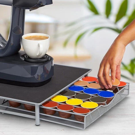 Skecten® Porte Capsule, Porte Dosette De Café, Support De Capsule, Rangement Tiroir Pour 36 Capsule De Café Dolce CUSTO, Gris 5 Skecten® Porte Capsule, Porte Dosette De Café, Support De Capsule, Rangement Tiroir Pour 36 Capsule De Café Dolce CUSTO, Gris – Image 5