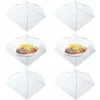6pcs Cloche Alimentaire Pliable Anti-Mouche Couvercle De Nourriture En Maille Pliant Tente Parapluie Anti-Insectes Anti-moustiques Protection Pour Barbecue Pique-Nique Aliments 44x44x30 Cm