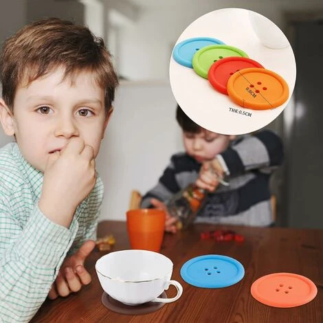 Lot De 10 Dessous De Verre En Silicone, Support De Coussin De Tasse En Forme De Bouton Rond Coloré, Tapis De Boisson à Café, Coussin D'isolation Thermique Avec Napperon à Rainures Profondes Et Antidér 3 Lot De 10 Dessous De Verre En Silicone, Support De Coussin De Tasse En Forme De Bouton Rond Coloré, Tapis De Boisson à Café, Coussin D'isolation Thermique Avec Napperon à Rainures Profondes Et Antidér – Image 3