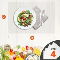 Lot De 4 Sets De Table En Plastique Transparent – Protecteur De Table Pour Table De Salle à Manger, Comptoir De Cuisine, Bureau, Table De Peinture, étagères – Feuilles De Plastique Multi-usages, Flexi -Promos Gout Cuisine Boutique 88373725 4