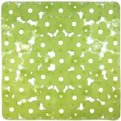 ID MAT - Tapis De Fond D'évier Carré Anti-dérapant - 32x32 Cm - Vert Transparent