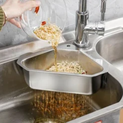 Porte Évier Triangle ​Paniers Vidange: D'évier Passoire 304 Acier Inoxydable Panier Crépine Égouttoirs D’évier Multifonctionnels Évier Cuisine Avec Connexion Étagère Filtre -Promos Gout Cuisine Boutique 88649968 5