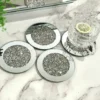 Lot De 4 Sous-Verres En Verre Ébréché Diamant Design Décoration De Table (10,2 Cm)