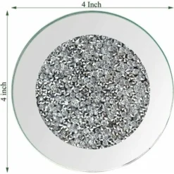 Lot De 4 Sous-Verres En Verre Ébréché Diamant Design Décoration De Table (10,2 Cm) -Promos Gout Cuisine Boutique 88677527 3