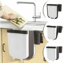 Dontodent Poubelle à Suspendre Pour Cuisine Ou Salle De Bain Avec Porte-sac Poubelle Pour Cuisine, Cabinet Et Porte – 9 L Blanc.