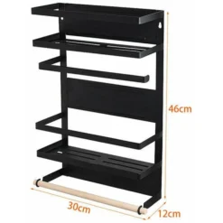 Étagère à Suspendre Pour Réfrigérateur Magnetique Étagère à Épices Organisateur De Réfrigérateur Économie Espace Pour La Cuisine, Noir 7 Étagère à Suspendre Pour Réfrigérateur Magnetique Étagère à Épices Organisateur De Réfrigérateur Économie Espace Pour La Cuisine, Noir -Promos Gout Cuisine Boutique 88765137 3