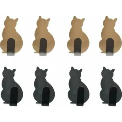 8 Pièces Crochets Adhésif, Crochets Torchon Cuisine, Puissant Crochet De Peignoir, Crochet Mural Acier Inoxydable Porte Serviettes, Pour Salle De Bain, Salon, Manteau, Peignoir, Sacs,Starlight