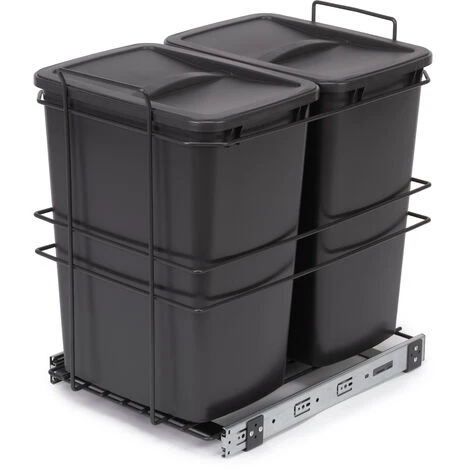 Emuca Poubelle De Recyclage Recycle Pour Cuisine, 2 X 35 L, Fixation Par Le Bas Et Extraction Manuelle, 1 U 1 Emuca Poubelle De Recyclage Recycle Pour Cuisine, 2 X 35 L, Fixation Par Le Bas Et Extraction Manuelle, 1 U