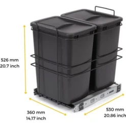 Emuca Poubelle De Recyclage Recycle Pour Cuisine, 2 X 35 L, Fixation Par Le Bas Et Extraction Manuelle, 1 U 9 Emuca Poubelle De Recyclage Recycle Pour Cuisine, 2 X 35 L, Fixation Par Le Bas Et Extraction Manuelle, 1 U -Promos Gout Cuisine Boutique 89348591 5