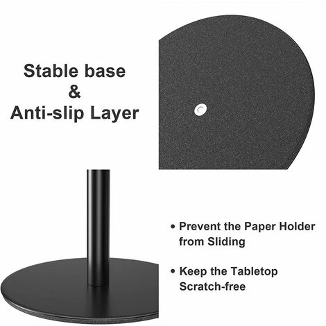 Porte-Rouleau De Papier Essuie-Tout Sur Pied En Acier Inoxydable De Qualité Supérieure - Noir - Pour Rouleau De Cuisine - Distributeur De Papier Essuie-Tout Classique Et Tendance 3 Porte-Rouleau De Papier Essuie-Tout Sur Pied En Acier Inoxydable De Qualité Supérieure - Noir - Pour Rouleau De Cuisine - Distributeur De Papier Essuie-Tout Classique Et Tendance – Image 3