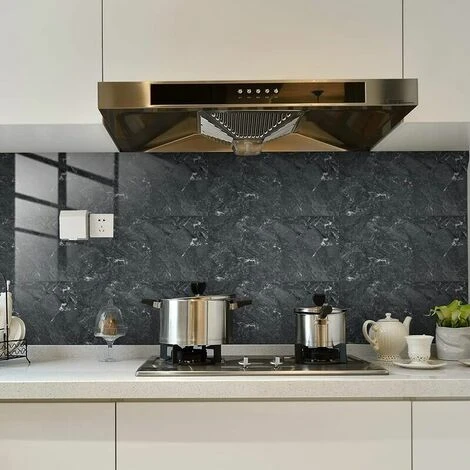 Lot De 16 Autocollants Pour Carrelage Mural - En PVC - Étanche - Pour Cuisine, Armoire, Meubles, Table,Superam,Gris - 30 X 15 Cm 4 Lot De 16 Autocollants Pour Carrelage Mural - En PVC - Étanche - Pour Cuisine, Armoire, Meubles, Table,Superam,Gris - 30 X 15 Cm – Image 4