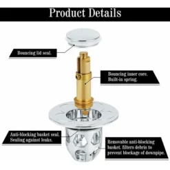 Bouchon De Lavabo Universel 2 Pièces,Bonde Lavabo Pop Up Flitre De Vidange Anti-Bloqué Pour Bain Cuisine Lavabo Evier,Applicable Au Diamètre 34-40 Mm(Argenté) 7 Bouchon De Lavabo Universel 2 Pièces,Bonde Lavabo Pop Up Flitre De Vidange Anti-Bloqué Pour Bain Cuisine Lavabo Evier,Applicable Au Diamètre 34-40 Mm(Argenté) -Promos Gout Cuisine Boutique 89767667 3