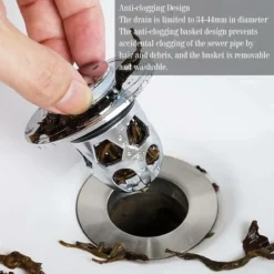 Bouchon De Lavabo Universel 2 Pièces,Bonde Lavabo Pop Up Flitre De Vidange Anti-Bloqué Pour Bain Cuisine Lavabo Evier,Applicable Au Diamètre 34-40 Mm(Argenté) 8 Bouchon De Lavabo Universel 2 Pièces,Bonde Lavabo Pop Up Flitre De Vidange Anti-Bloqué Pour Bain Cuisine Lavabo Evier,Applicable Au Diamètre 34-40 Mm(Argenté) -Promos Gout Cuisine Boutique 89767667 4