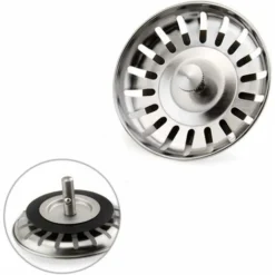 Filtre à Évier, Crépines D'évier En Acier Inoxydable, 80mm Diamètre Bouchon D'évier De Cuisine, Protector Bouchon De Vidage Lavabo Pour Cuisine Salle De Bain Douche