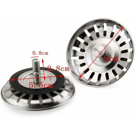 Filtre à Évier, Crépines D'évier En Acier Inoxydable, 80mm Diamètre Bouchon D'évier De Cuisine, Protector Bouchon De Vidage Lavabo Pour Cuisine Salle De Bain Douche 2 Filtre à Évier, Crépines D'évier En Acier Inoxydable, 80mm Diamètre Bouchon D'évier De Cuisine, Protector Bouchon De Vidage Lavabo Pour Cuisine Salle De Bain Douche – Image 2