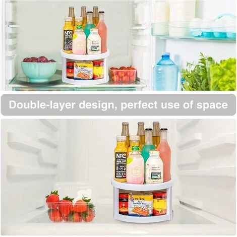 Étagère à épices à Plateau Tournant De 10 Po à 2 étages, étagère à épices Rotative Pour Cuisine, Garde-manger, Salle De Bain 2 Étagère à épices à Plateau Tournant De 10 Po à 2 étages, étagère à épices Rotative Pour Cuisine, Garde-manger, Salle De Bain – Image 2