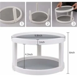 Étagère à épices à Plateau Tournant De 10 Po à 2 étages, étagère à épices Rotative Pour Cuisine, Garde-manger, Salle De Bain 7 Étagère à épices à Plateau Tournant De 10 Po à 2 étages, étagère à épices Rotative Pour Cuisine, Garde-manger, Salle De Bain -Promos Gout Cuisine Boutique 90294297 3