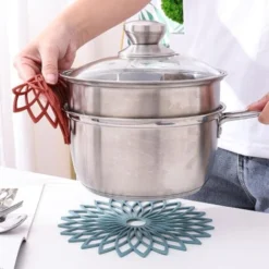 Fleurs Tapis Dessous Plat Silicone Dessous Plats Silicone Anti-DéRapant Isotherme Flexible Durable AntidéRapant Pour Pots,PoêLes,Assiettes,Verres,Bols Et Vases(8 PièCes,DiamèTre 19 Cm) -Promos Gout Cuisine Boutique 90396567 4