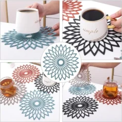 Fleurs Tapis Dessous Plat Silicone Dessous Plats Silicone Anti-DéRapant Isotherme Flexible Durable AntidéRapant Pour Pots,PoêLes,Assiettes,Verres,Bols Et Vases(8 PièCes,DiamèTre 19 Cm) -Promos Gout Cuisine Boutique 90396567 5