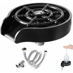 RHAFAYRE Rince Verre Evier,Rondelle De Tasse En Acier Inoxydable,Apporter Tuyau De Automatique Tasse Rondelle Nettoyant,Portable Tasse Machine À Laver Rinceuse Pour Ménage Bar Café
