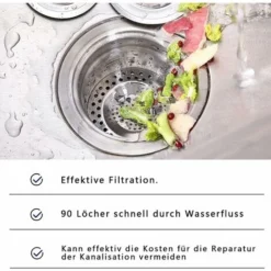 RHAFAYRE Filtre Evier Cuisine INOX (Lot De 3) - Attrape Cheveux Douche 7,5 X 7,5 Cm, Filtre Cheveux Douche 90 Trous, Grille Evier Cuisine,Accessoire Cuisine,Salle De Bain, Cuisine -Promos Gout Cuisine Boutique 90404950 3