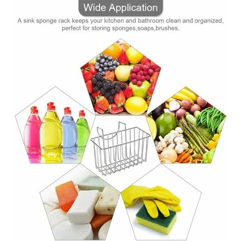 Aunrtb PFETSELL Porte-éponge De Cuisine En Acier Inoxydable Pour évier De Cuisine Panier à Suspendre Savon Vaisselle Égouttoir à Liquide Panier égouttoir Pour éponge/Bouchon D'évier/Savon/Brosse/Acces 5 Aunrtb PFETSELL Porte-éponge De Cuisine En Acier Inoxydable Pour évier De Cuisine Panier à Suspendre Savon Vaisselle Égouttoir à Liquide Panier égouttoir Pour éponge/Bouchon D'évier/Savon/Brosse/Acces – Image 5