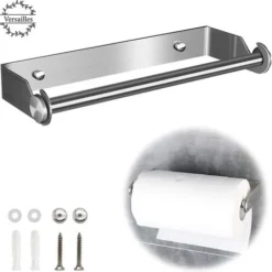 Porte Essuie-tout Support Pour Porte Papier Cuisine Essuie Tout En Acier Inoxydable Distributeur Dérouleur Essuie Tout Porte Rouleau De Cuisine Mural