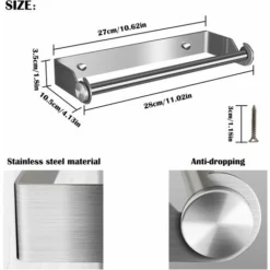 Porte Essuie-tout Support Pour Porte Papier Cuisine Essuie Tout En Acier Inoxydable Distributeur Dérouleur Essuie Tout Porte Rouleau De Cuisine Mural -Promos Gout Cuisine Boutique 90583618 3