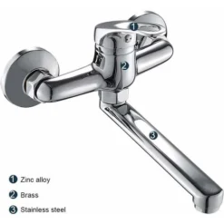 Robinet De Cuisine Mural Robinet Mural Montage Mural Robinet D'évier Robinet De Cuisine Mitigeur Monocommande Avec Version Longue Rotative à 360 ° Pour Cuisine Chrome -Promos Gout Cuisine Boutique 90599101 3