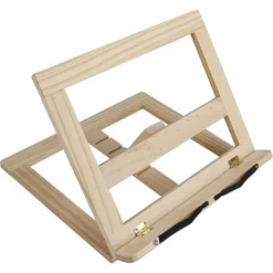 Support De Lecture Pour Livre De Recette De Cuisine, Porte-Livre Avec 2 Supports De Page En Métal, Pliable Et Réglable Repose-Livre Et Tablette En Bois, Idéal Pour IPad Ou Tablet