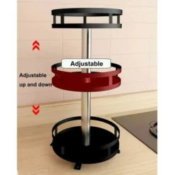 UNOIU Noir Plateau Tournant Placard Cuisine,Etagere A Epices Plateau Pivotant En Métal,Tourniquet A Epices Rond,360 Degrés Rotatif 7 UNOIU Noir Plateau Tournant Placard Cuisine,Etagere A Epices Plateau Pivotant En Métal,Tourniquet A Epices Rond,360 Degrés Rotatif -Promos Gout Cuisine Boutique 90995879 3