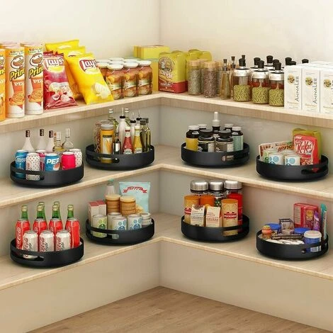 Plateau Rotatif Rotatif étagère à épices Métal Acier Rotatif Cuisine étagère à épices Stockage épices Armoires De Cuisine Stockage 12" Noir 5 Plateau Rotatif Rotatif étagère à épices Métal Acier Rotatif Cuisine étagère à épices Stockage épices Armoires De Cuisine Stockage 12" Noir – Image 5