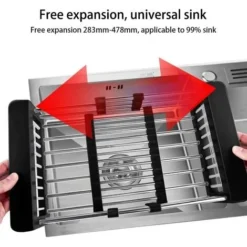 Panier De Vidange, Drain D'évier, Drain Télescopique En Acier Inoxydable Pour Lave - Vaisselle Dans Le Lave - Vaisselle Suspendu De La Cuisine Pour Le Drainage Des Fruits Et Légumes (noir) -Promos Gout Cuisine Boutique 91087037 3